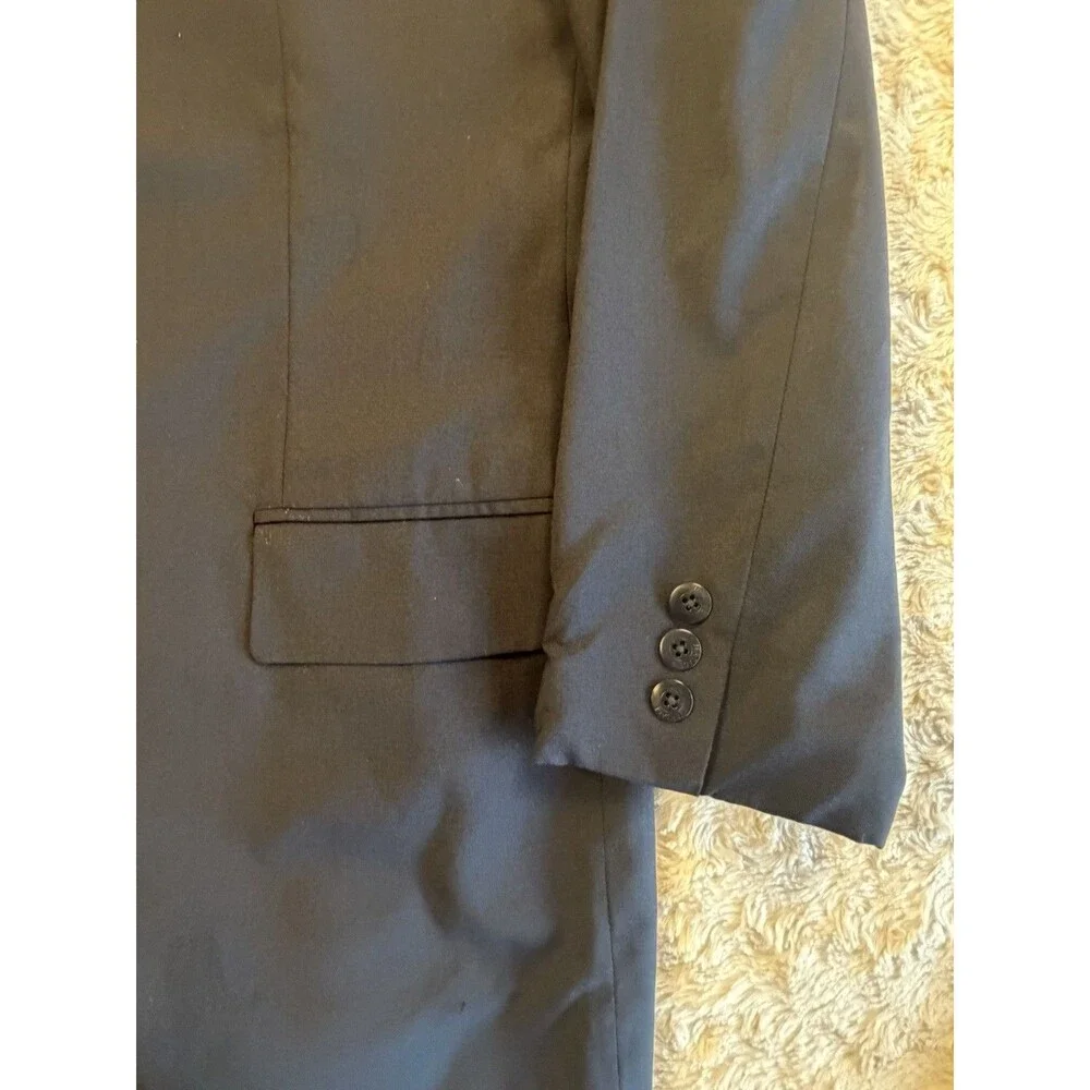 Gianni Versace Black Wool Twill Men's Blazer 54 Single-Breasted Silk Lined Italy